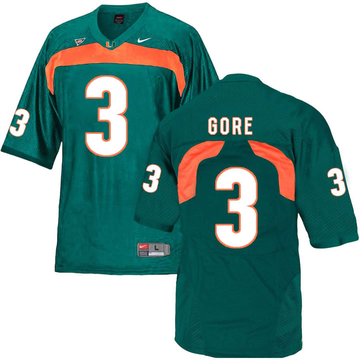 Miami Hurricanes #3 Frank Gore Green College Football Jersey DingZhi